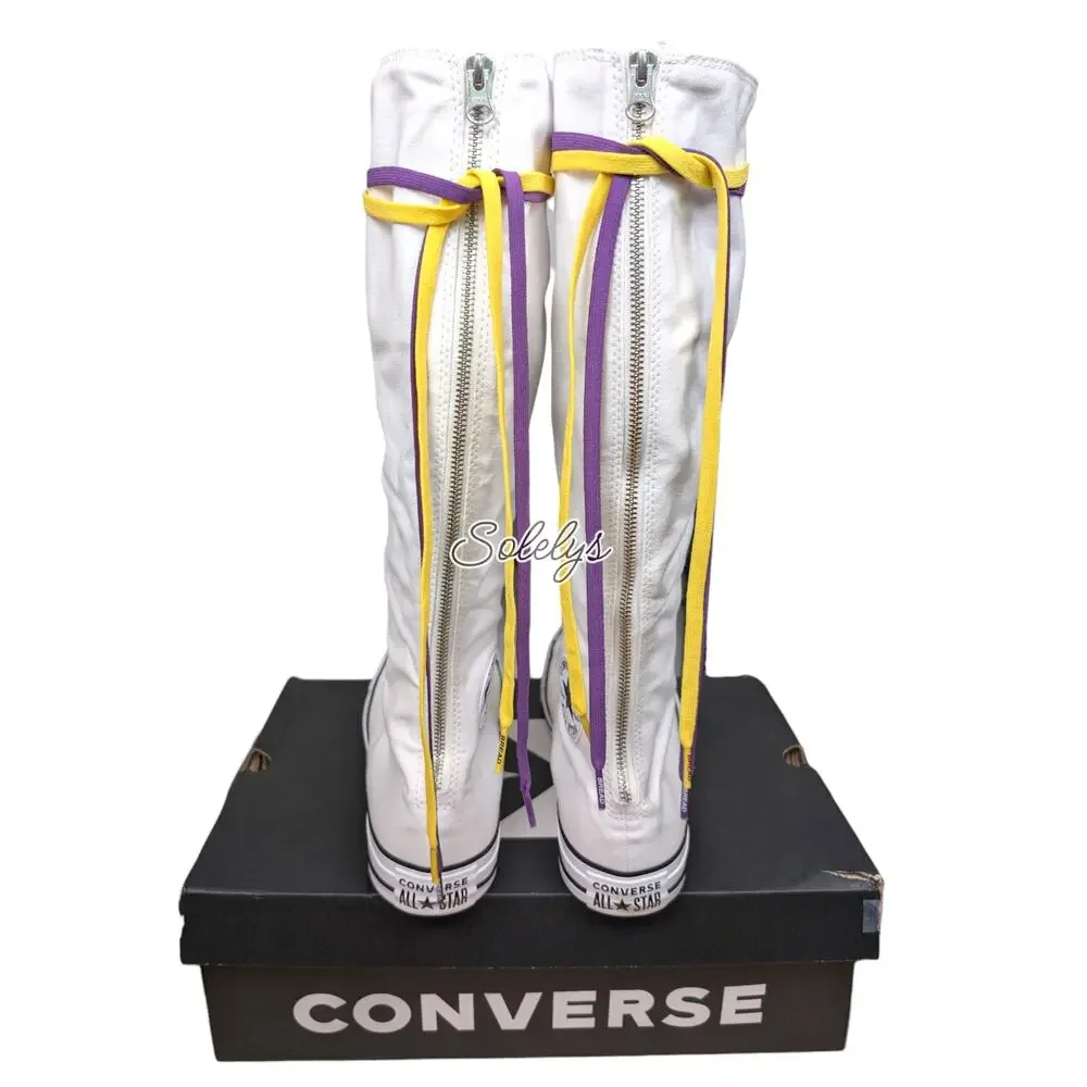 Converse CTAS XXHI White Purple Yellow Knee High Sneaker Boot M11.5 W13.5 NEW